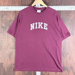 Nike Arched Logo Shirt Y2K Maroon Red Gray Mens XL Vintage 90s 681835 Retro